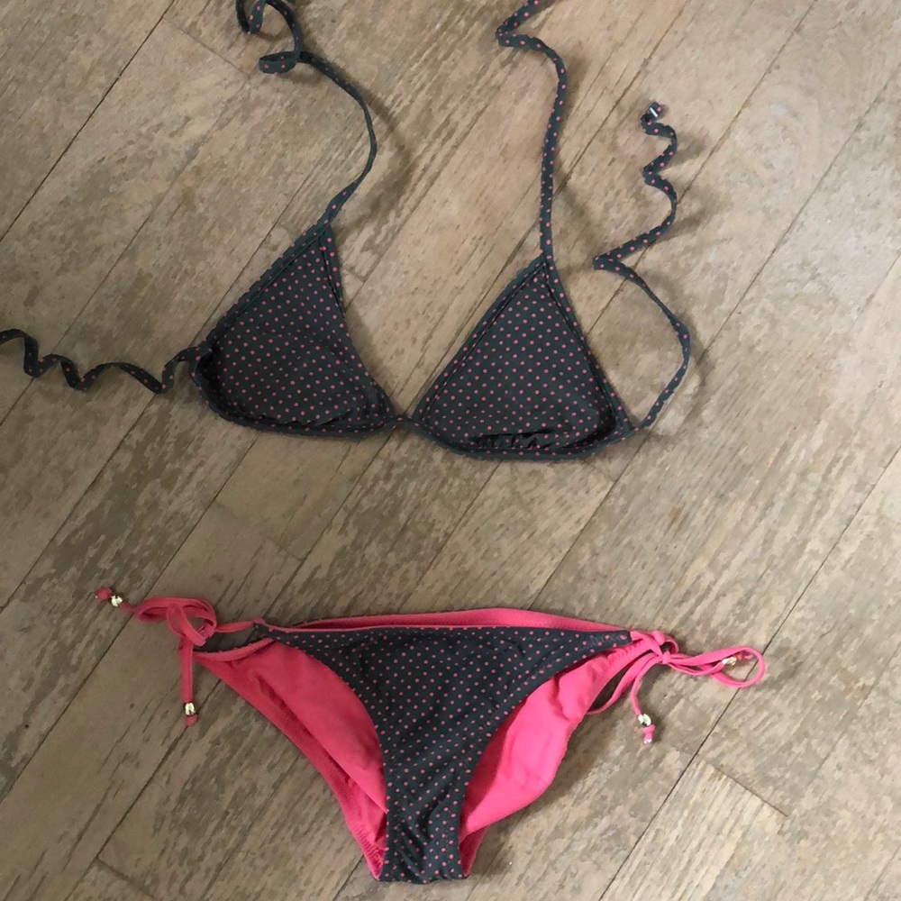 Army Green And Hot Pink Reversible Bikini